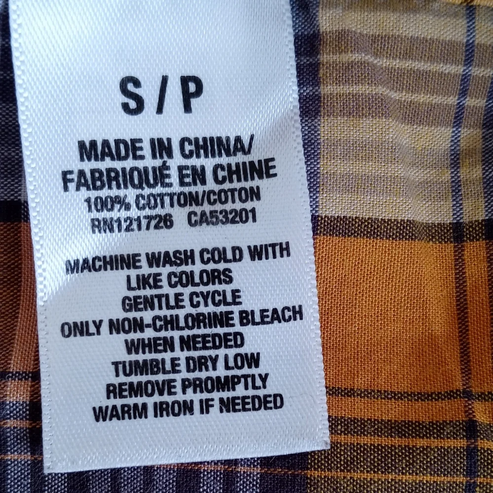 AÉROPOSTALE MEN'S YELLOW PLAID LONG SLEEVE BUTTON UP RELAXED SHIRT.SIZE S/P - Picture 3 of 10